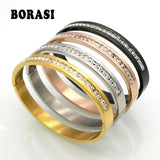 Stainless Steel Lover Bracelets & Bangles Square Crystal Gift Women/Men