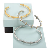 Stainless Steel Bangles Bracelets With Mini Balls Dots Charm