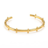 Stainless Steel Bangles Bracelets With Mini Balls Dots Charm