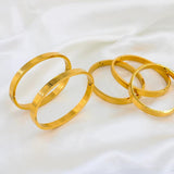 Smooth Stainless Steel Round Cuff Bracelets For Women