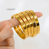 Smooth Stainless Steel Round Cuff Bracelets For Women