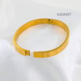 Smooth Stainless Steel Round Cuff Bracelets For Women