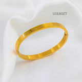 Smooth Stainless Steel Round Cuff Bracelets For Women