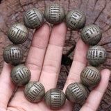 Natural Ebony Bead Bracelet Tibetan Buddhist 20mm Meditation Rosary