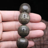 Natural Ebony Bead Bracelet Tibetan Buddhist 20mm Meditation Rosary