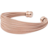 Stainless Steel Twisted Wire Bracelets Bangle - Rose Jewelry
