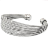 Stainless Steel Twisted Wire Bracelets Bangle - Rose Jewelry