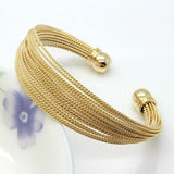 Stainless Steel Twisted Wire Bracelets Bangle - Rose Jewelry
