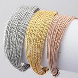 Stainless Steel Twisted Wire Bracelets Bangle - Rose Jewelry