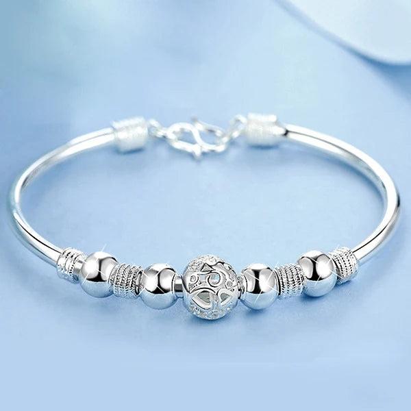 Silver Lucky Charm Bracelet Cuff - Women Bangles Jewelry