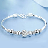 Silver Lucky Charm Bracelet Cuff - Women Bangles Jewelry