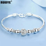 Silver Lucky Charm Bracelet Cuff - Women Bangles Jewelry
