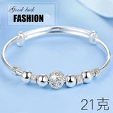 Silver Lucky Charm Bracelet Cuff - Women Bangles Jewelry