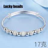 Silver Lucky Charm Bracelet Cuff - Women Bangles Jewelry