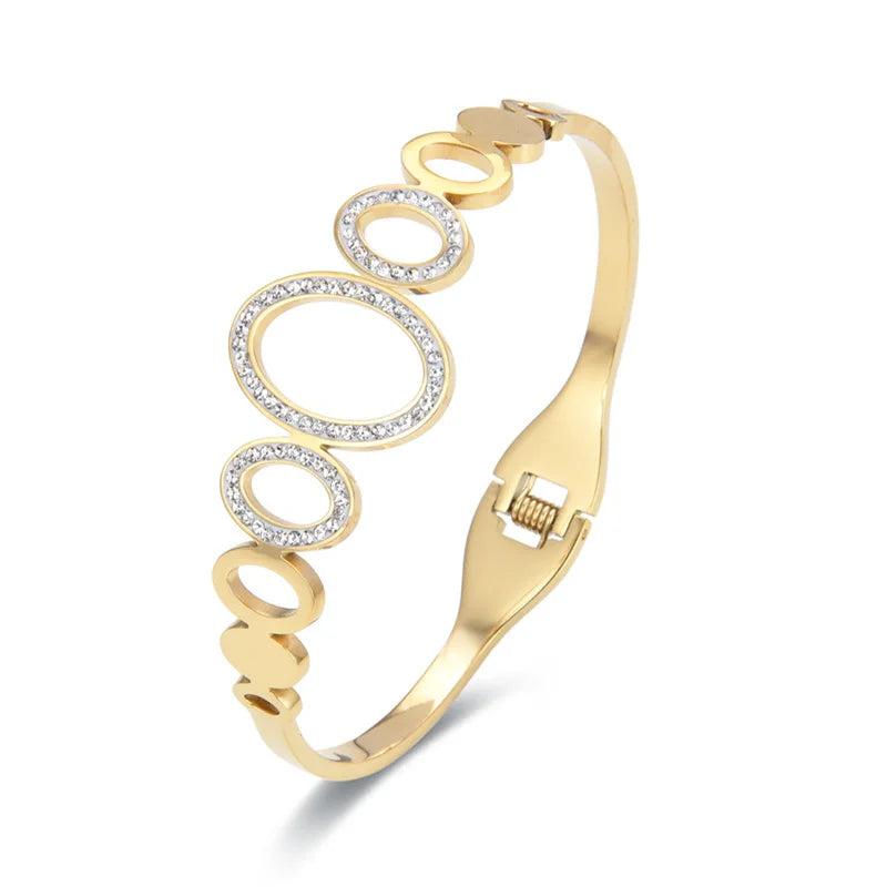 Stainless Steel CZ Circle Bangles Wedding