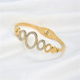 Stainless Steel CZ Circle Bangles Wedding