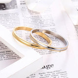 Mid-smooth Concave Stainless Steel Bangle Bracelet