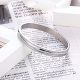 Mid-smooth Concave Stainless Steel Bangle Bracelet
