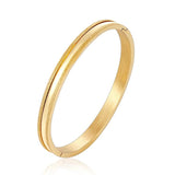 Mid-smooth Concave Stainless Steel Bangle Bracelet