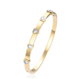 Heart Zircon Cuff Bracelet CZ Crystal Women's Party Jewelry