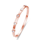 Heart Zircon Cuff Bracelet CZ Crystal Women's Party Jewelry