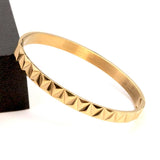 18K Stainless Steel Engraved Wave Bracelets For Women Cuff Bangles