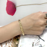 18K Stainless Steel Engraved Wave Bracelets For Women Cuff Bangles