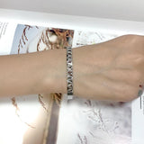 18K Stainless Steel Engraved Wave Bracelets For Women Cuff Bangles