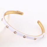 18K Plated Enamel Bangles Bracelets Women Party Jewelry Colorful Birthday
