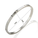 Cz Inlay Crystal Couple Lover Bracelets, 4mm/6mm Width, Wedding Gift