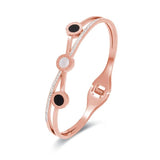 Crystal Roman Numeral Shell Bangle Jewelry