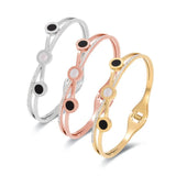 Crystal Roman Numeral Shell Bangle Jewelry