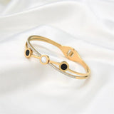 Crystal Roman Numeral Shell Bangle Jewelry