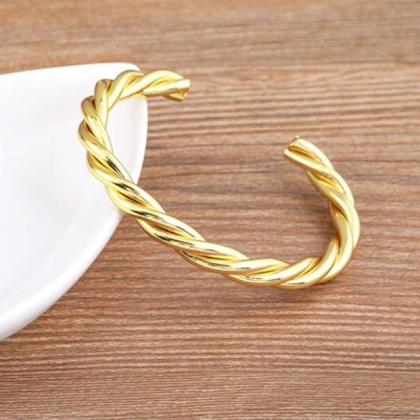 Nidin Twisted Cable Wire Bangle Plated Cuff Bracelet Adjustable Jewelry