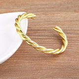 Nidin Twisted Cable Wire Bangle Plated Cuff Bracelet Adjustable Jewelry
