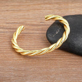 Nidin Twisted Cable Wire Bangle Plated Cuff Bracelet Adjustable Jewelry
