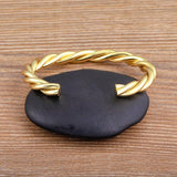 Nidin Twisted Cable Wire Bangle Plated Cuff Bracelet Adjustable Jewelry