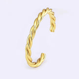 Nidin Twisted Cable Wire Bangle Plated Cuff Bracelet Adjustable Jewelry