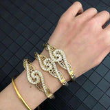 Zinc Alloy Lady Bangle Bracelet Austrian Crystal Cuff Bracelet