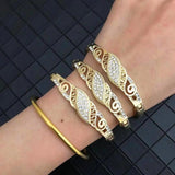 Zinc Alloy Lady Bangle Bracelet Austrian Crystal Cuff Bracelet