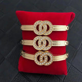 Zinc Alloy Lady Bangle Bracelet Austrian Crystal Cuff Bracelet