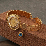 Ottoman Coin Bracelet Crystal Side Opening Bracelet Islamic Gift