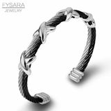 Twisted Cable Wire Bangles X Bracelets Women Men Cuff