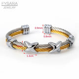 Twisted Cable Wire Bangles X Bracelets Women Men Cuff