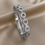 Crystal Zircon Charm Stainless Steel Bangles for Women