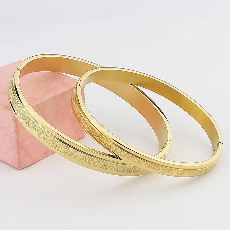 Stainless Steel High Milled Sand Bangle Bracelet Party Gift