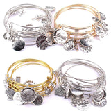 5pcs Bangle Set 4 Colors Bracelets for Women Girls Mixed Styles Expandable C036