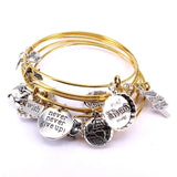 5pcs Bangle Set 4 Colors Bracelets for Women Girls Mixed Styles Expandable C036