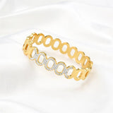 Steampunk Stainless Steel Ladies Bracelet Hollow Jewelry Golden