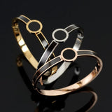 Border Shell Bangle Bracelets Stainless Steel Cuff Bracelet